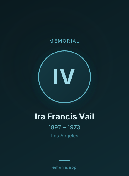 Memorial portrait of Ira Francis Vail