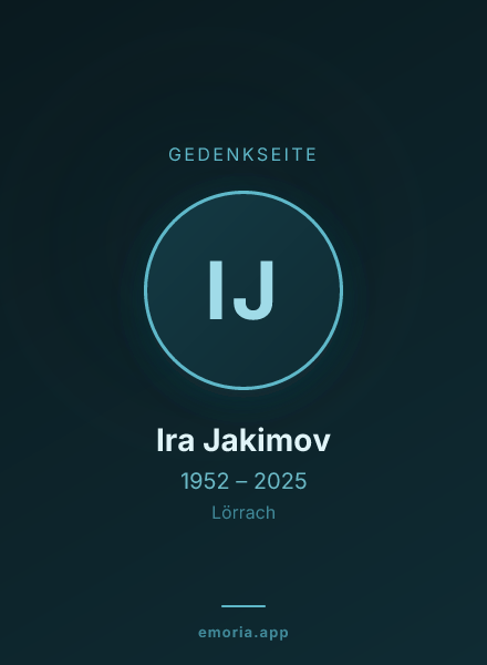 Gedenkportrait von Ira Jakimov