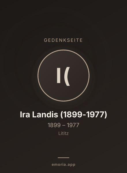 Gedenkportrait von Ira Landis (1899-1977)