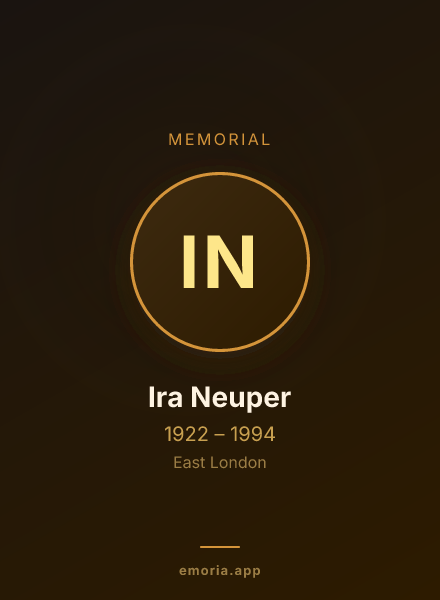 Memorial portrait of Ira Neuper
