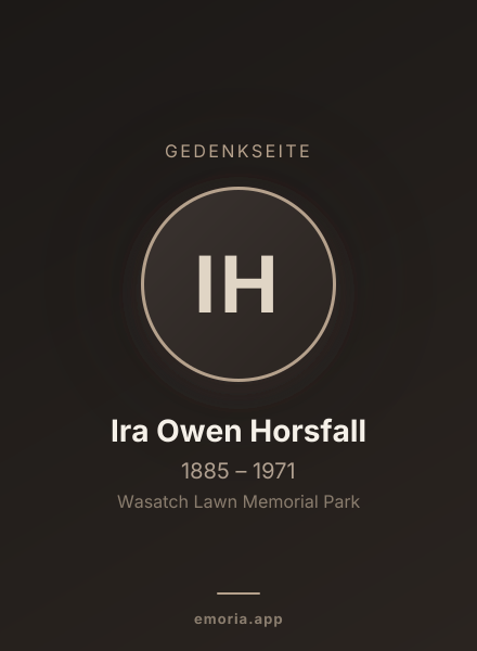 Gedenkportrait von Ira Owen Horsfall