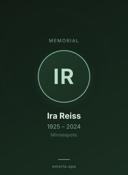 Memorial portrait of Ira Reiss
