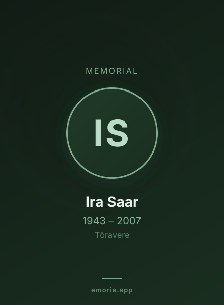 Memorial portrait of Ira Saar