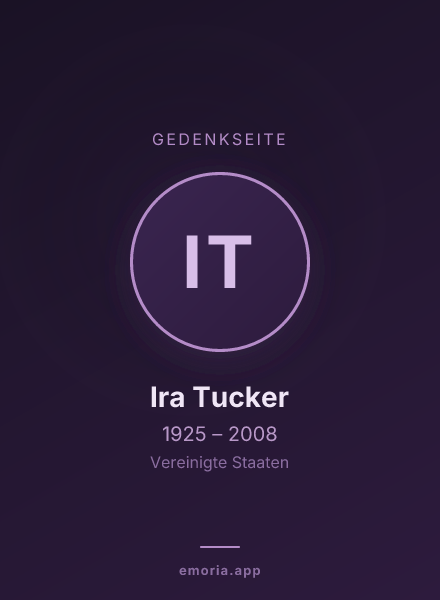 Gedenkportrait von Ira Tucker