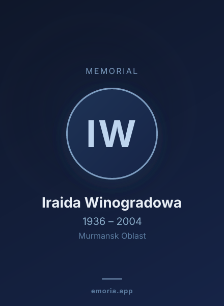 Memorial portrait of Iraida Winogradowa