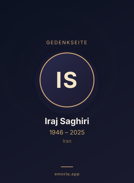 Gedenkportrait von Iraj Saghiri