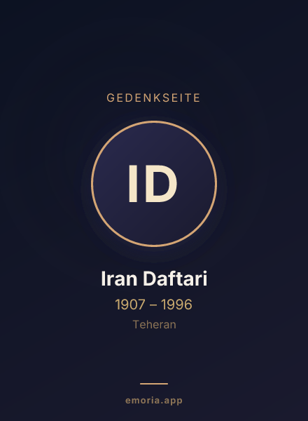 Gedenkportrait von Iran Daftari