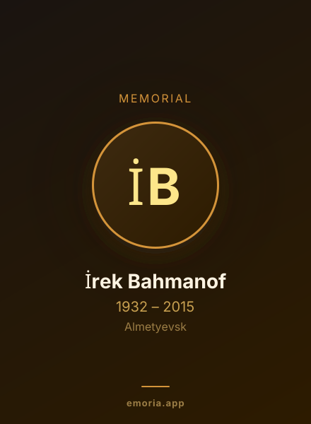 Memorial portrait of İrek Bahmanof