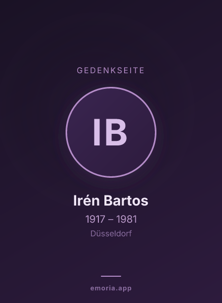 Gedenkportrait von Irén Bartos