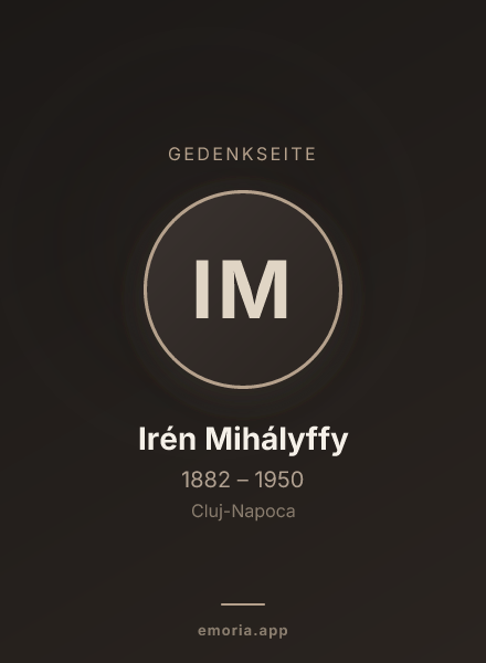 Gedenkportrait von Irén Mihályffy