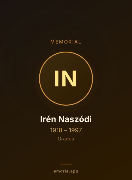 Memorial portrait of Irén Naszódi