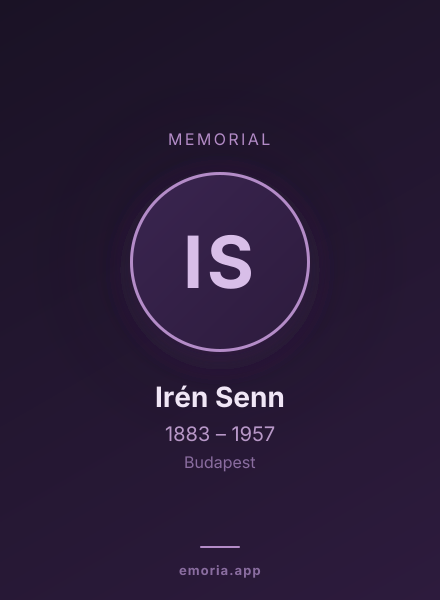 Memorial portrait of Irén Senn
