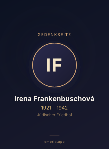 Gedenkportrait von Irena Frankenbuschová