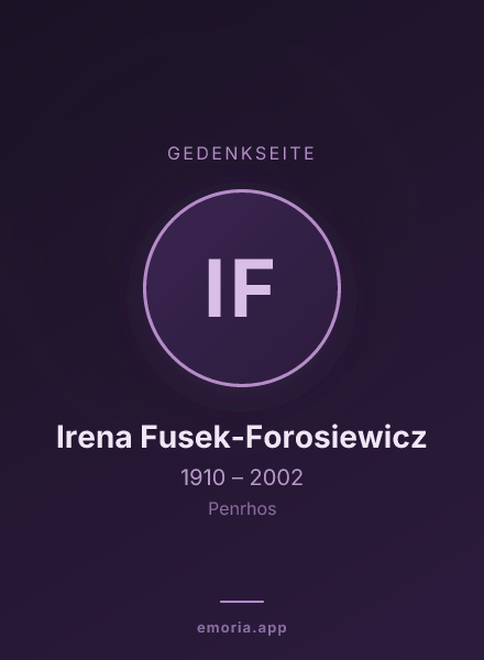 Gedenkportrait von Irena Fusek-Forosiewicz