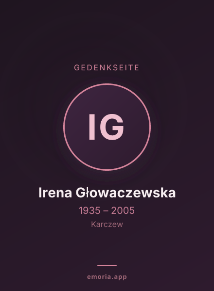 Gedenkportrait von Irena Głowaczewska