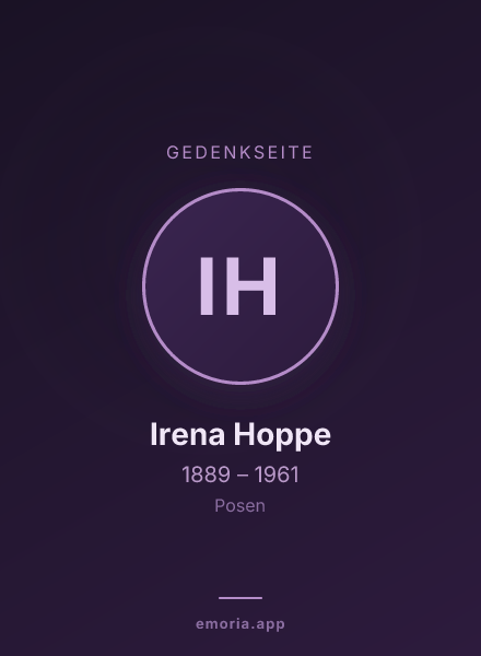 Gedenkportrait von Irena Hoppe