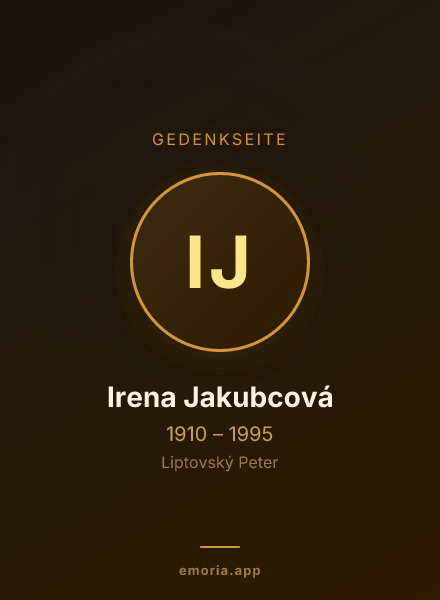 Gedenkportrait von Irena Jakubcová