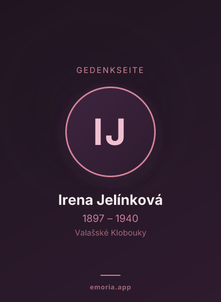 Gedenkportrait von Irena Jelínková
