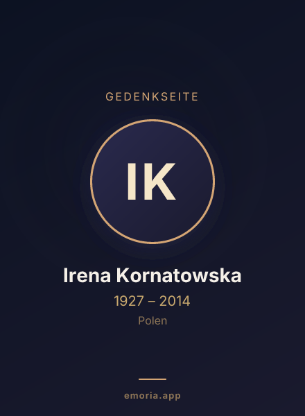 Gedenkportrait von Irena Kornatowska