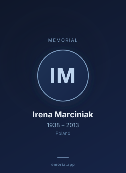 Memorial portrait of Irena Marciniak