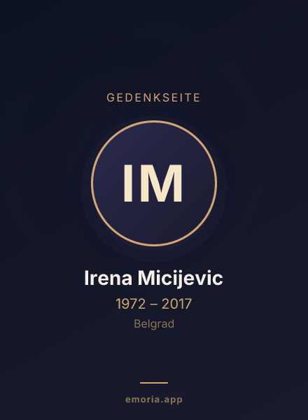 Gedenkportrait von Irena Micijevic