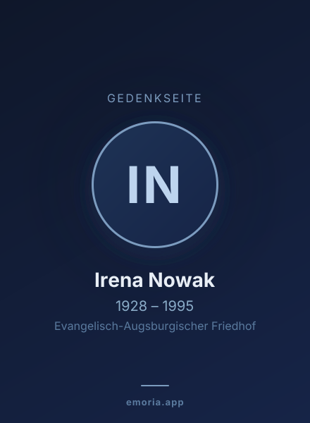 Gedenkportrait von Irena Nowak