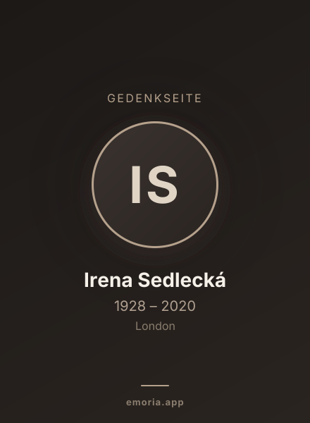 Gedenkportrait von Irena Sedlecká