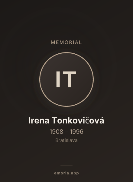 Memorial portrait of Irena Tonkovičová