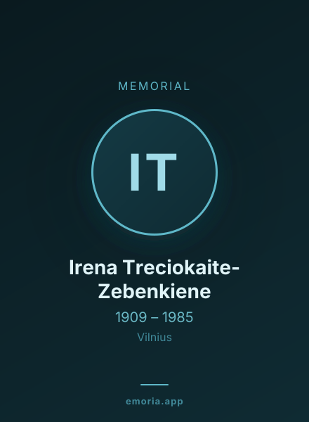 Memorial portrait of Irena Treciokaite-Zebenkiene