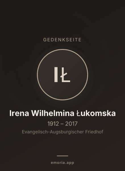 Gedenkportrait von Irena Wilhelmina Łukomska