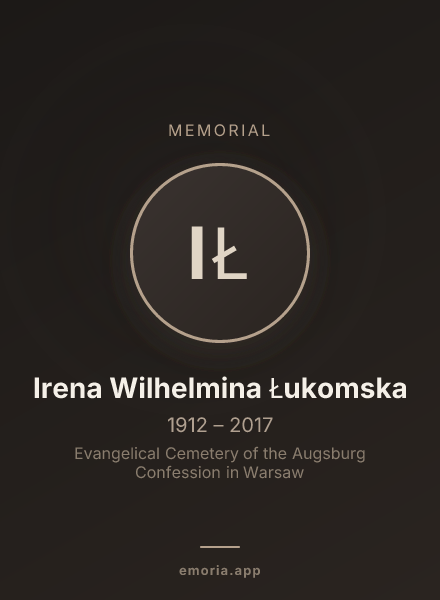 Memorial portrait of Irena Wilhelmina Łukomska