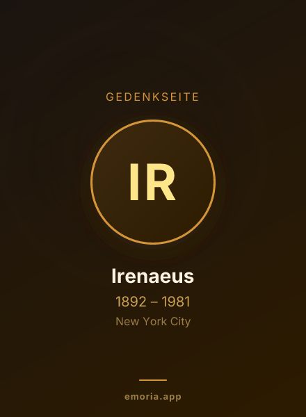 Gedenkportrait von Irenaeus