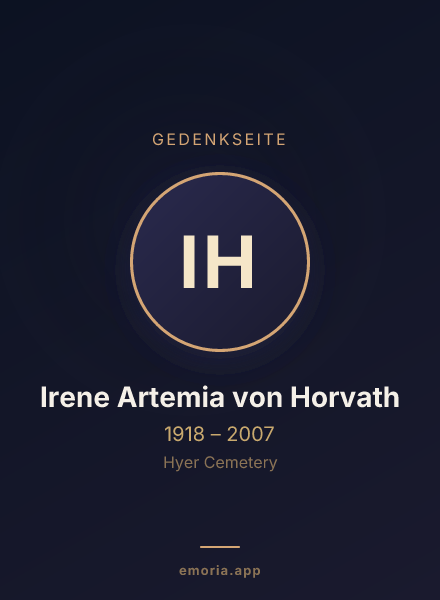 Gedenkportrait von Irene Artemia von Horvath