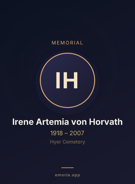 Memorial portrait of Irene Artemia von Horvath