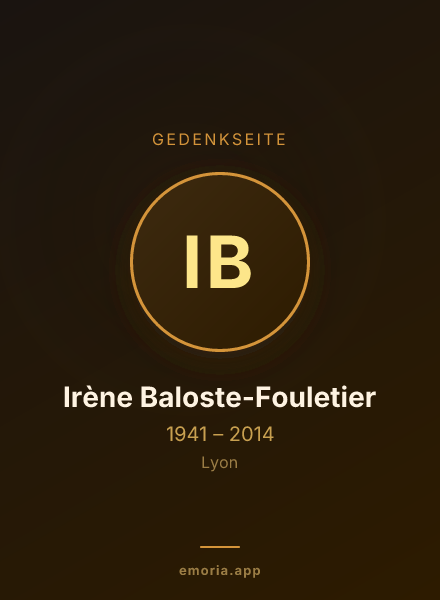 Gedenkportrait von Irène Baloste-Fouletier