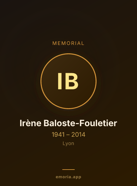 Memorial portrait of Irène Baloste-Fouletier