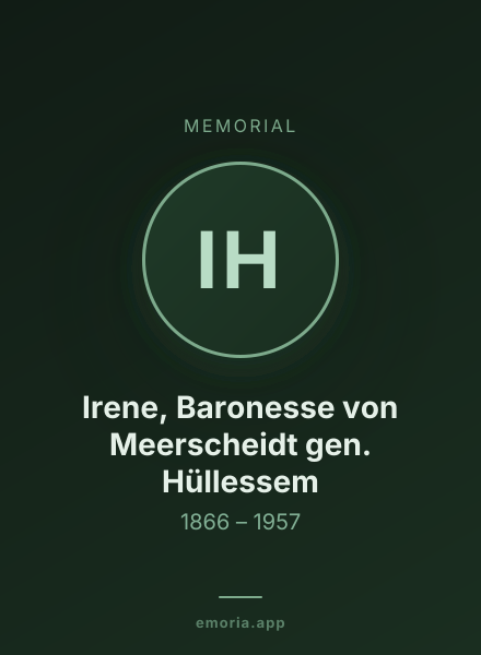 Memorial portrait of Irene, Baronesse von Meerscheidt gen. Hüllessem