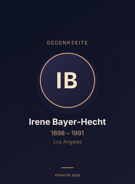 Gedenkportrait von Irene Bayer-Hecht