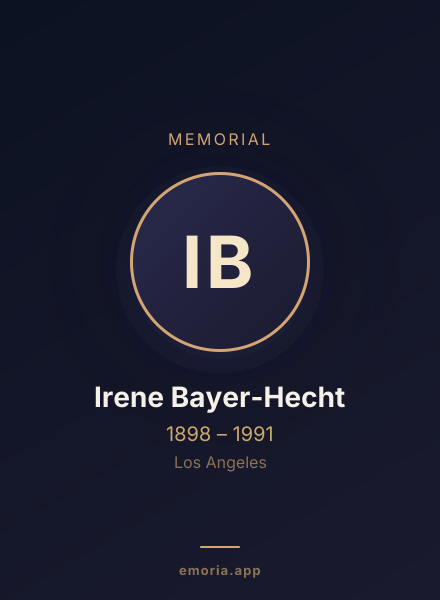 Memorial portrait of Irene Bayer-Hecht