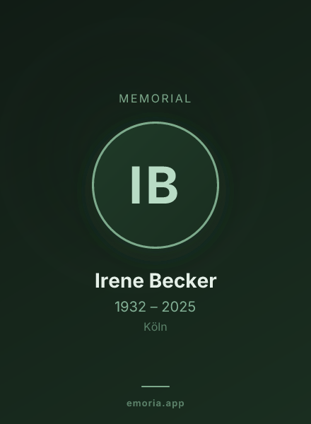 Memorial portrait of Irene Becker