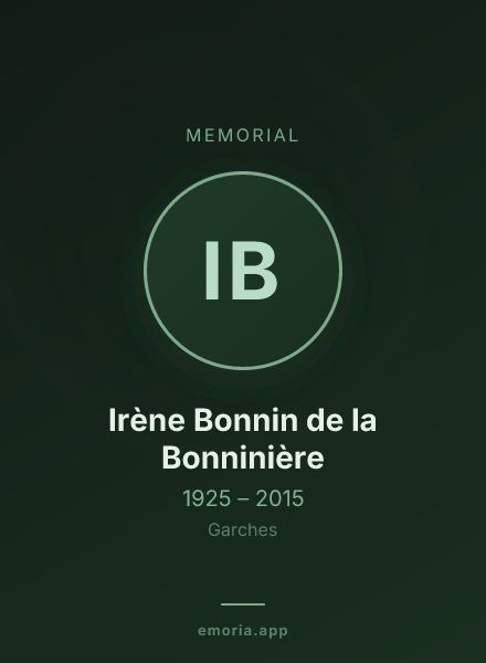 Memorial portrait of Irène Bonnin de la Bonninière