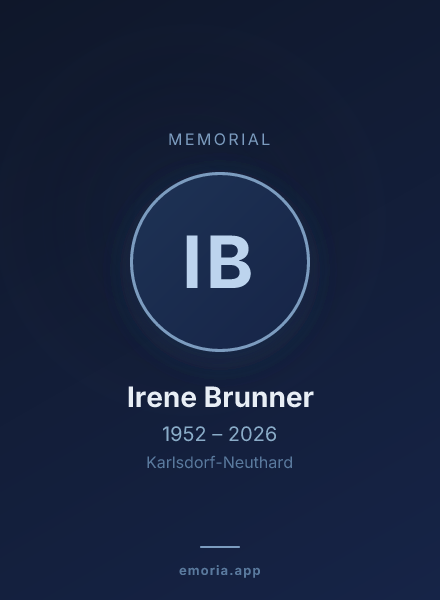Memorial portrait of Irene Brunner