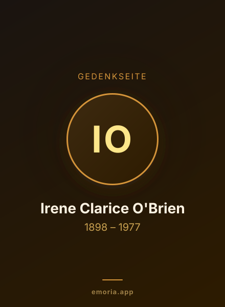 Gedenkportrait von Irene Clarice O'Brien