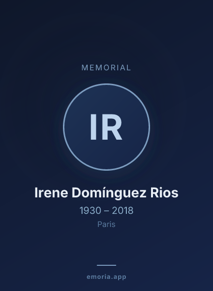 Memorial portrait of Irene Domínguez Rios