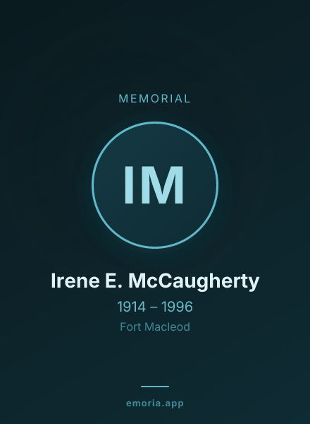 Memorial portrait of Irene E. McCaugherty