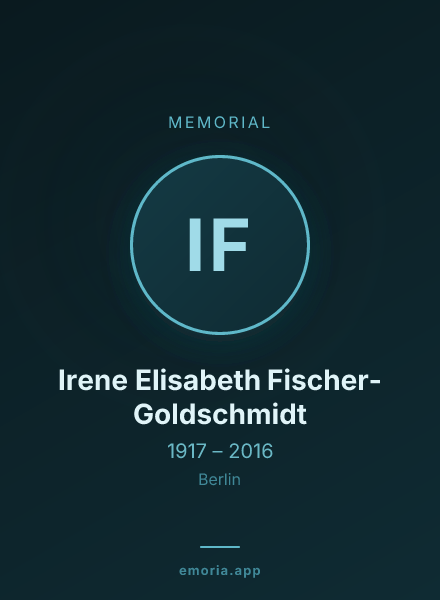 Memorial portrait of Irene Elisabeth Fischer-Goldschmidt