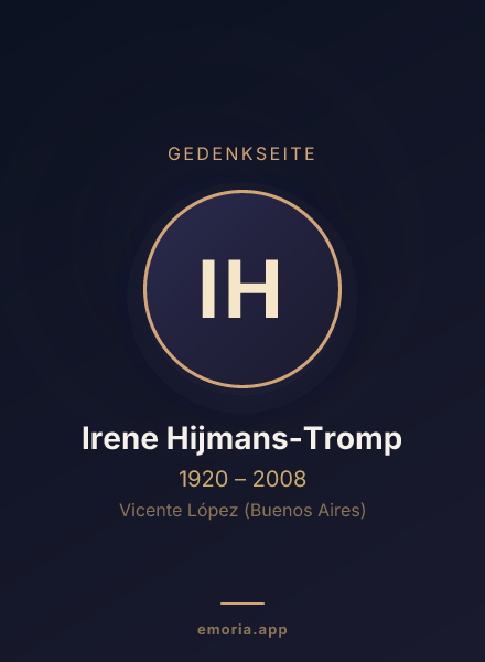 Gedenkportrait von Irene Hijmans-Tromp