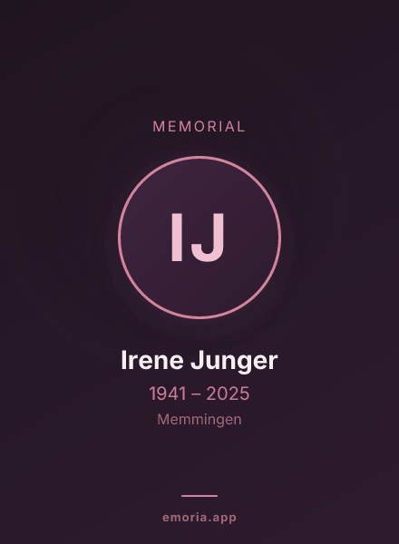 Memorial portrait of Irene Junger