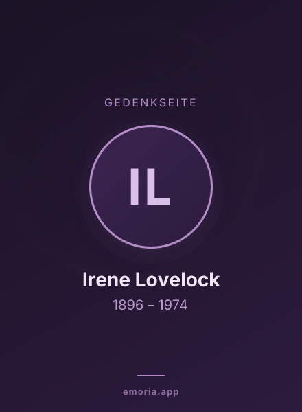 Gedenkportrait von Irene Lovelock