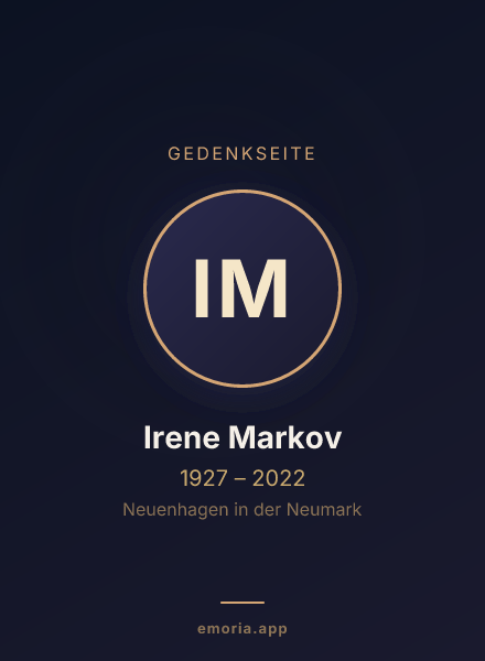 Gedenkportrait von Irene Markov